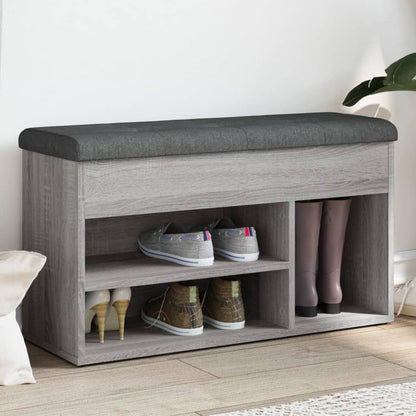 Panca Porta Scarpe Grigio Sonoma 82x32x45,5cm Legno Multistrato | homemem39