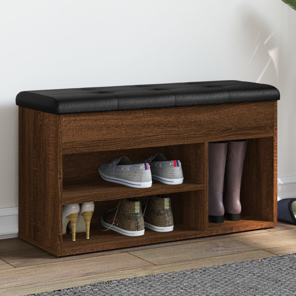 Panca per Scarpe Rovere Marrone 82x32x45,5 cm Legno Multistrato | homemem39