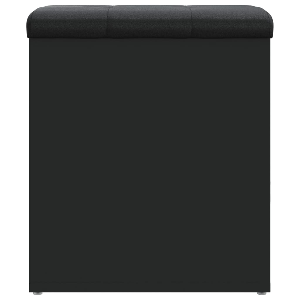 Panca Portaoggetti Nera 42x42x45 cm in Legno Multistrato - homemem39