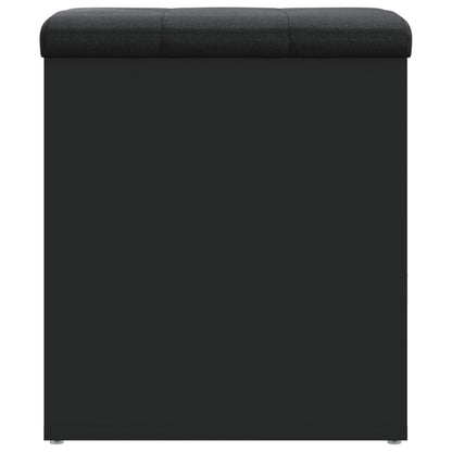 Panca Portaoggetti Nera 42x42x45 cm in Legno Multistrato - homemem39