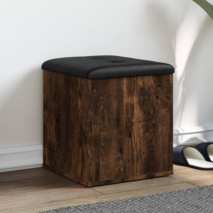Panca Portaoggetti Rovere Fumo 42x42x45 cm Legno Multistrato | homemem39