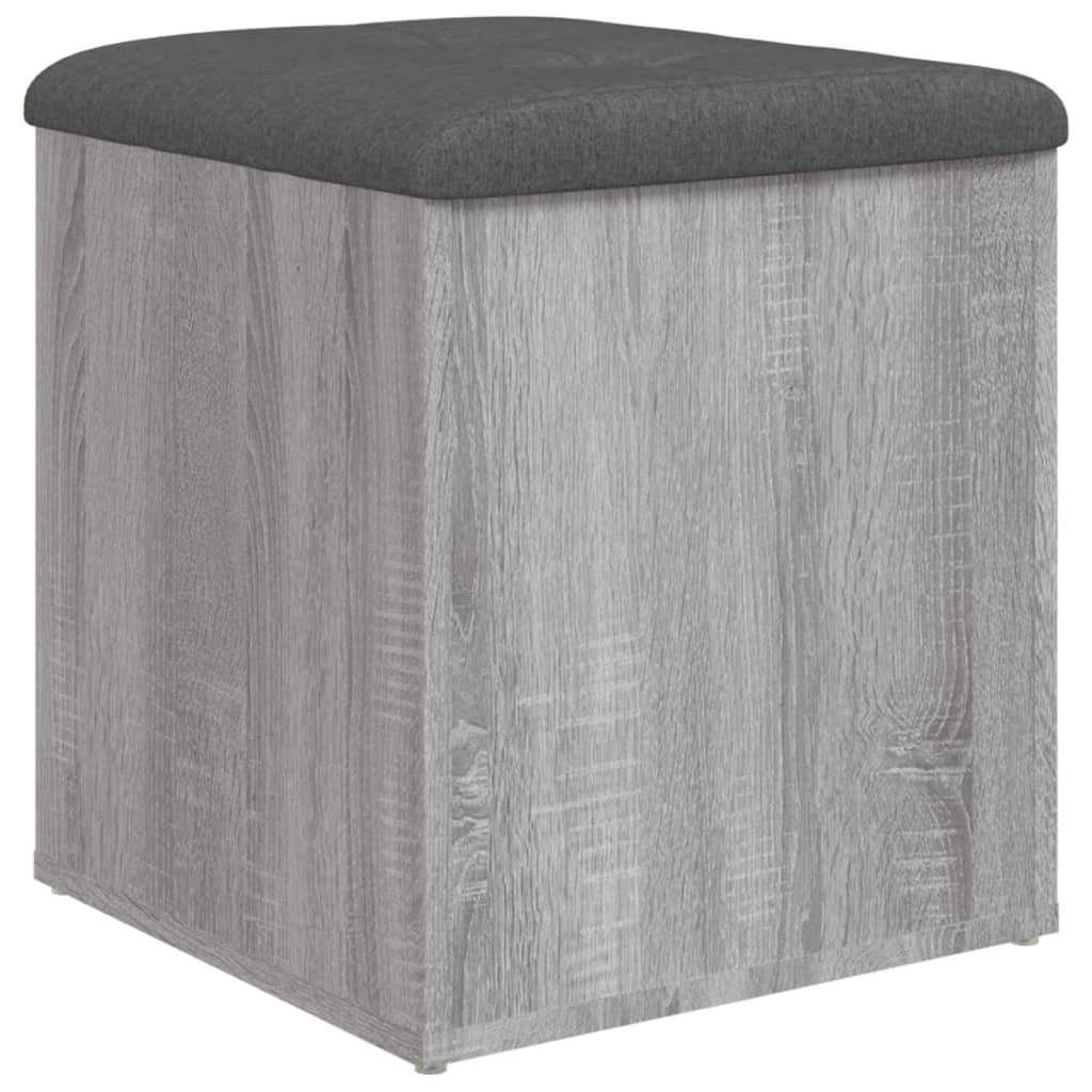 Panca Portaoggetti Grigio Sonoma 42x42x45 cm Legno Multistrato - homemem39