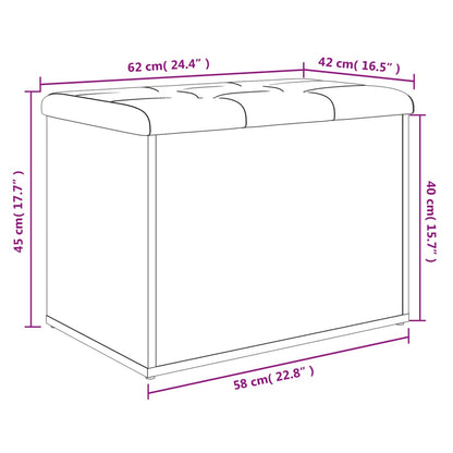 Panca contenitore bianca 62x42x45 cm in legno ingegnerizzato | homemem39