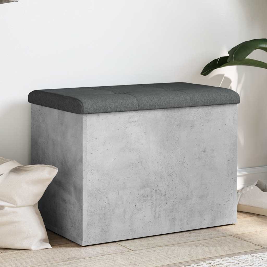Panca Portaoggetti Grigio Cemento 62x42x45 cm Legno Multistrato | homemem39
