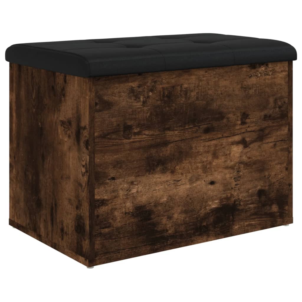 Panca Portaoggetti Rovere Fumo 62x42x45 cm Legno Multistrato | homemem39
