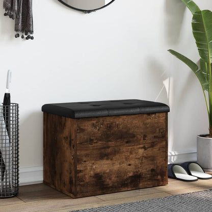Panca Portaoggetti Rovere Fumo 62x42x45 cm Legno Multistrato | homemem39