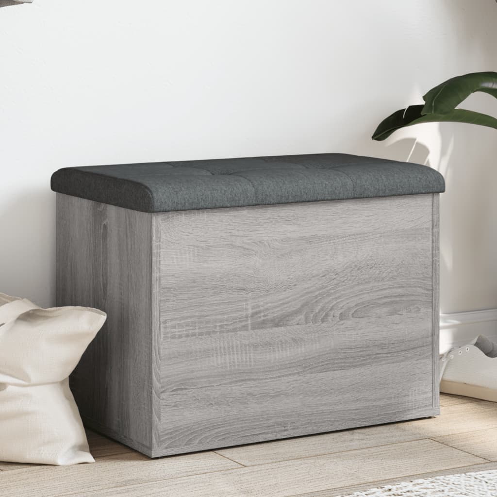 Panca Portaoggetti Grigio Sonoma 62x42x45 cm Legno Multistrato | homemem39