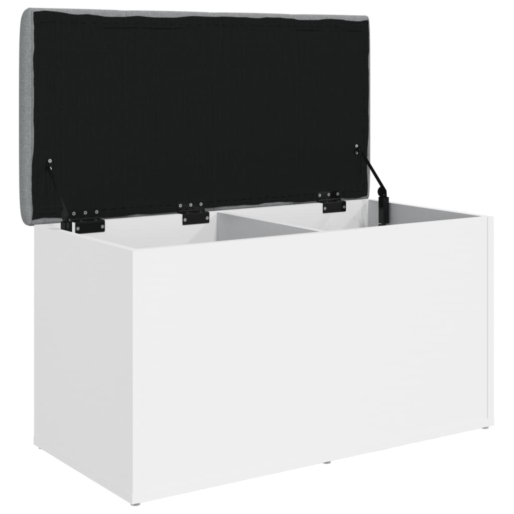 Panca contenitore bianca 82x42x45 cm in legno ingegnerizzato | homemem39