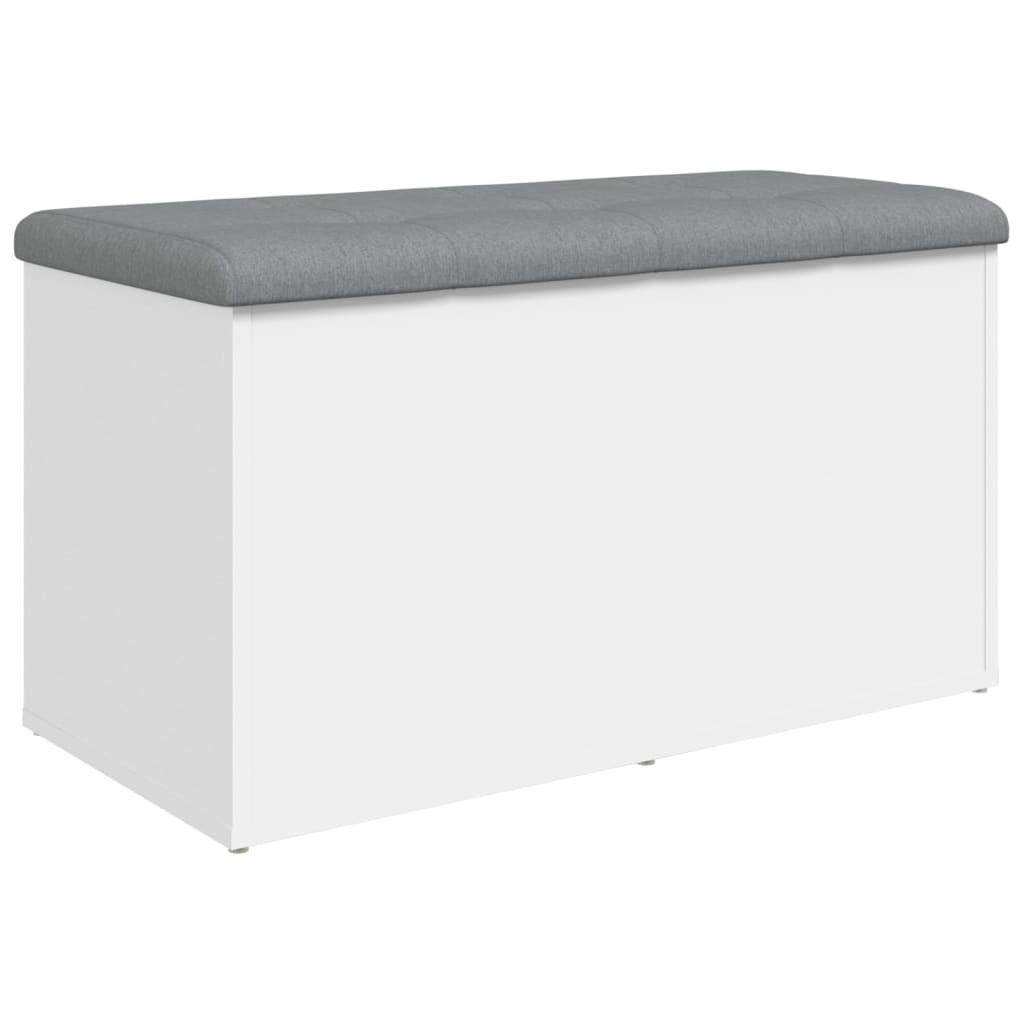Panca contenitore bianca 82x42x45 cm in legno ingegnerizzato | homemem39
