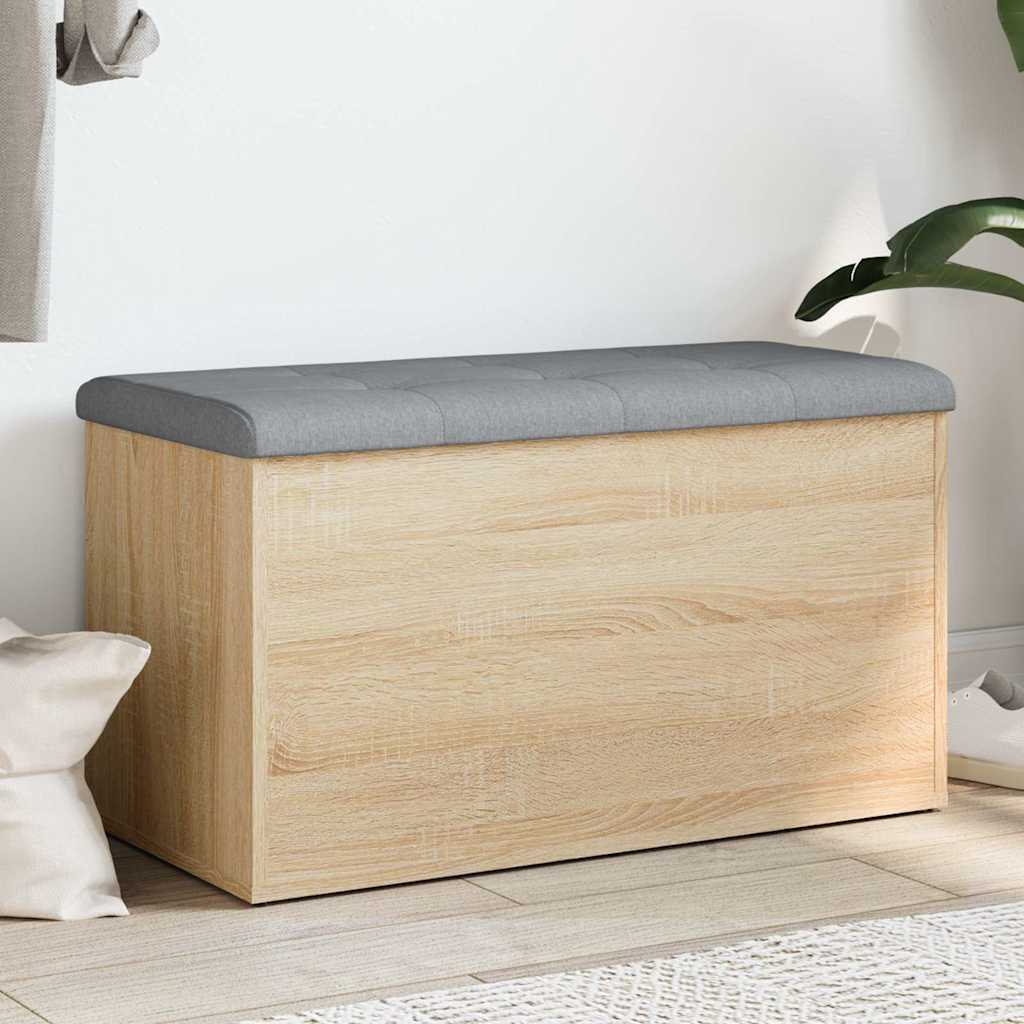 Panca contenitore in rovere Sonoma 82x42x45 cm in legno ingegnerizzato | homemem39