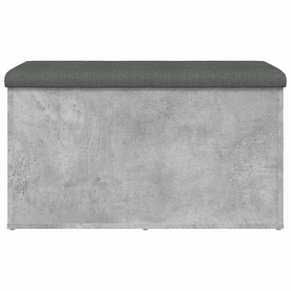 Panca Portaoggetti Grigio Cemento 82x42x45 cm Legno Multistrato