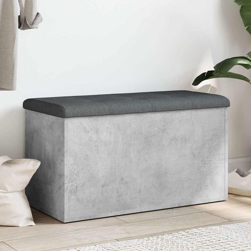 Panca Portaoggetti Grigio Cemento 82x42x45 cm Legno Multistrato | homemem39