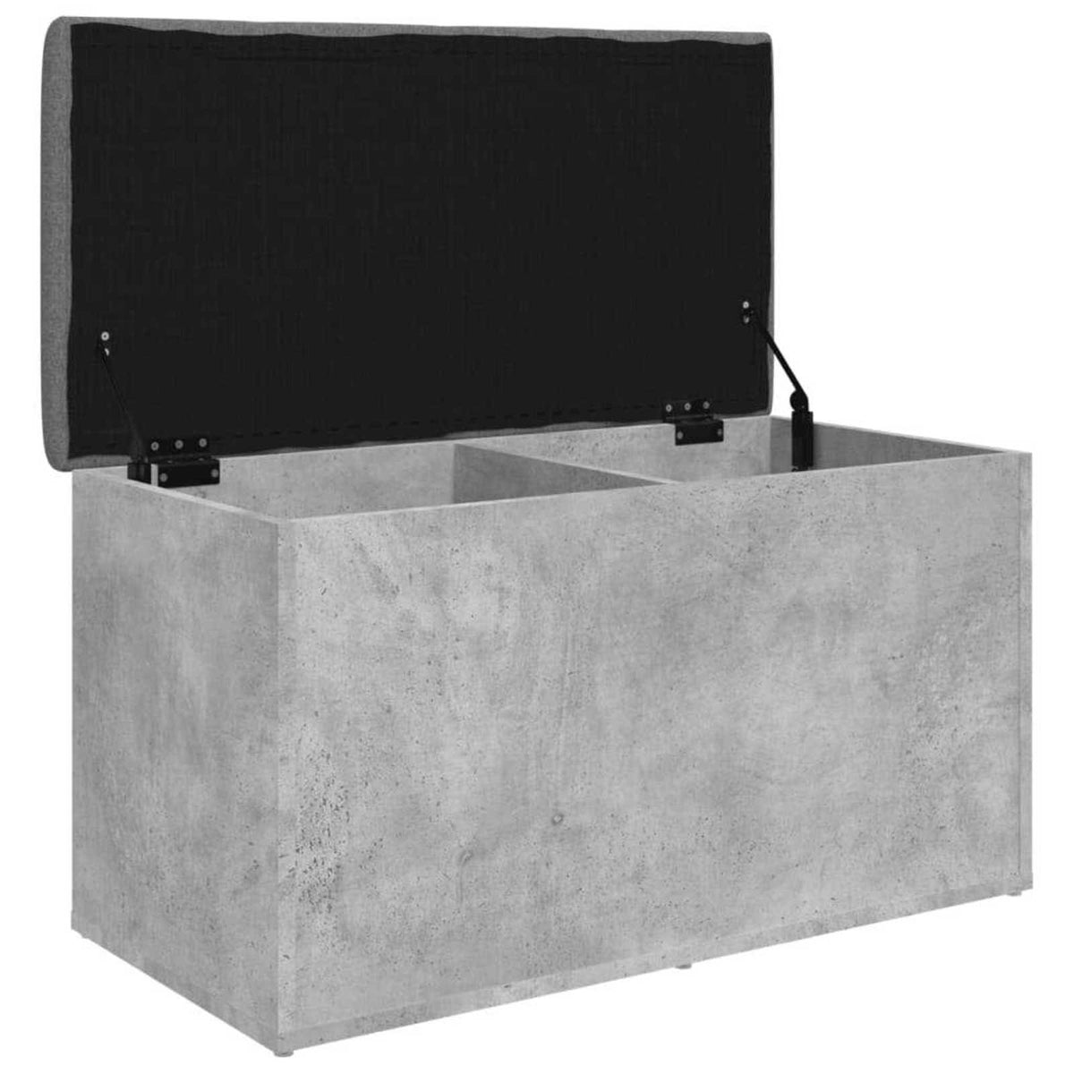 Panca Portaoggetti Grigio Cemento 82x42x45 cm Legno Multistrato