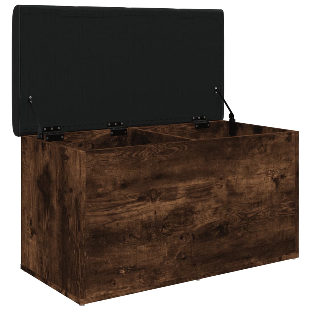 Panca Portaoggetti Rovere Fumo 82x42x45 cm Legno Multistrato | homemem39