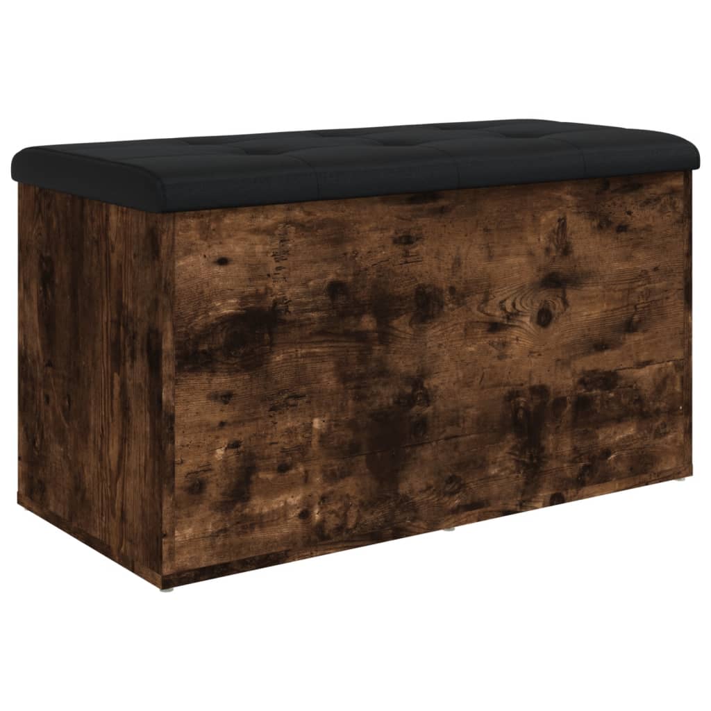 Panca Portaoggetti Rovere Fumo 82x42x45 cm Legno Multistrato - homemem39