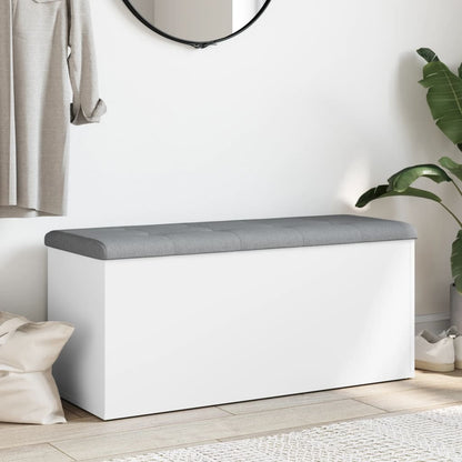 Panca contenitore bianca 102x42x45 cm in legno ingegnerizzato | homemem39