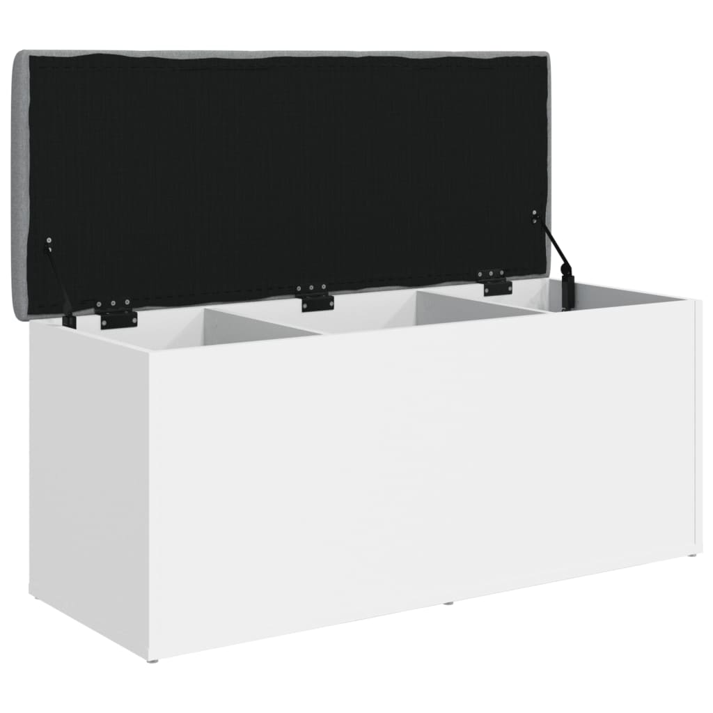 Panca contenitore bianca 102x42x45 cm in legno ingegnerizzato | homemem39