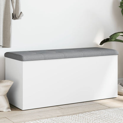 Panca contenitore bianca 102x42x45 cm in legno ingegnerizzato