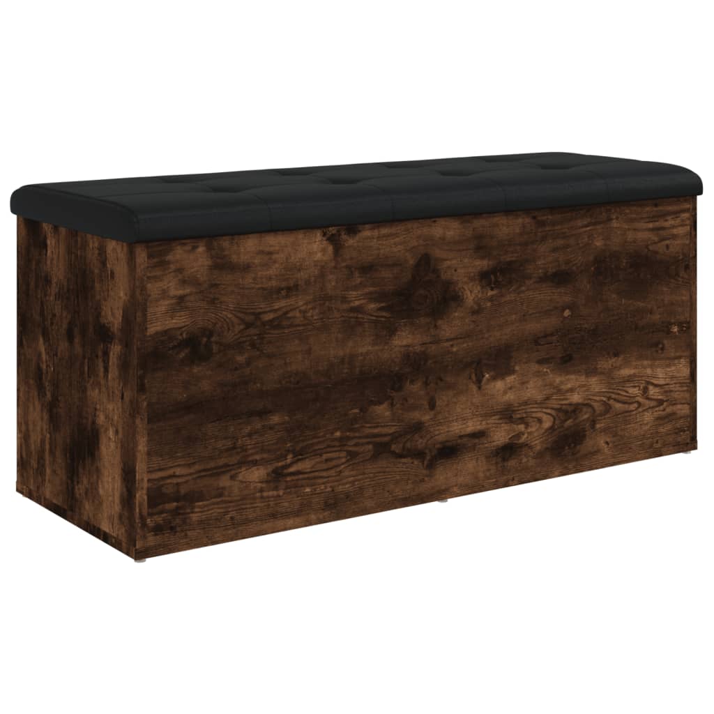 Panca Portaoggetti Rovere Fumo 102x42x45 cm Legno Multistrato