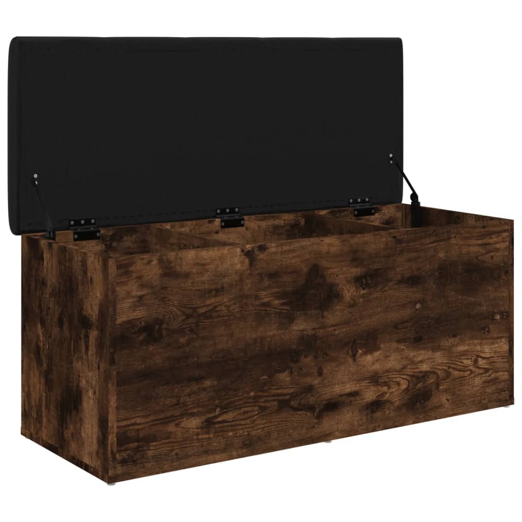 Panca Portaoggetti Rovere Fumo 102x42x45 cm Legno Multistrato