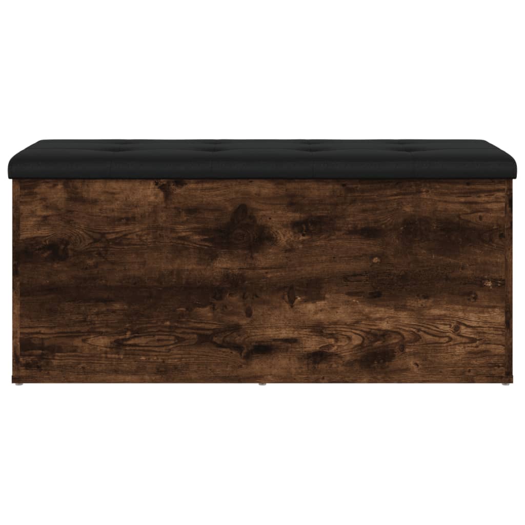 Panca Portaoggetti Rovere Fumo 102x42x45 cm Legno Multistrato
