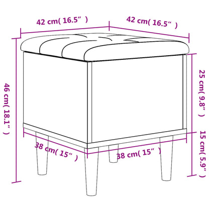 Panca Portaoggetti Rovere Sonoma 42x42x46 cm Legno Multistrato | homemem39
