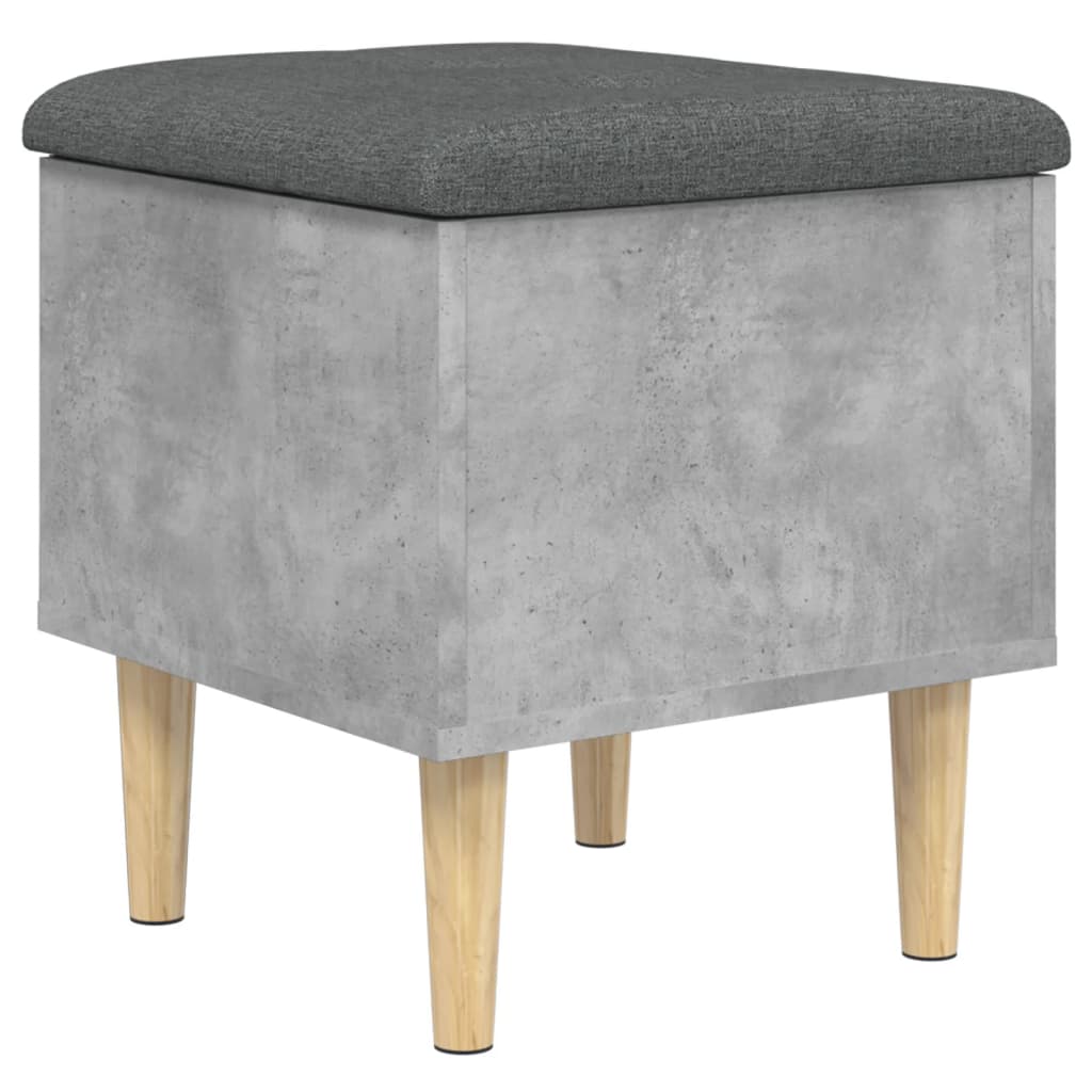 Panca Portaoggetti Grigio Cemento 42x42x46 cm Legno Multistrato - homemem39