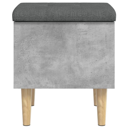 Panca Portaoggetti Grigio Cemento 42x42x46 cm Legno Multistrato - homemem39