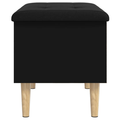 Panca Portaoggetti Nera 62x42x46 cm in Legno Multistrato - homemem39