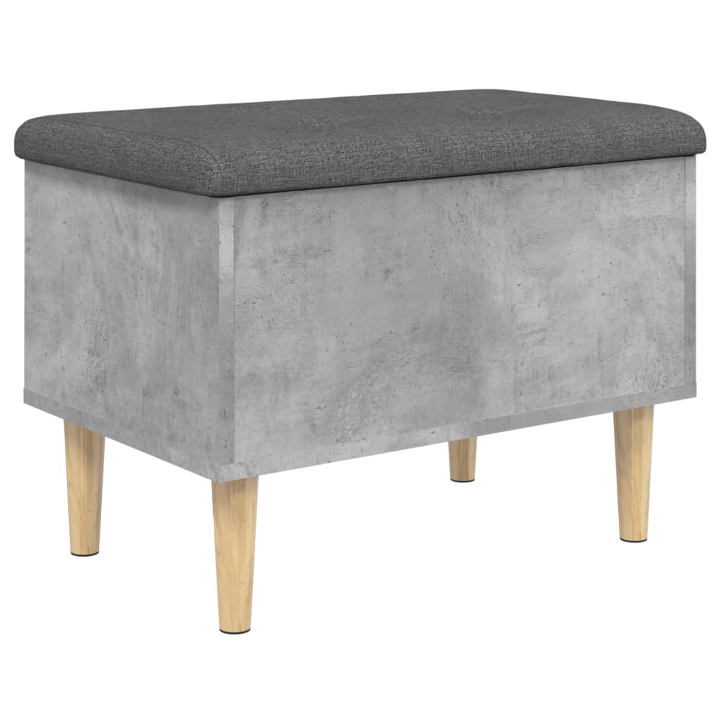 Panca Portaoggetti Grigio Cemento 62x42x46 cm Legno Multistrato - homemem39