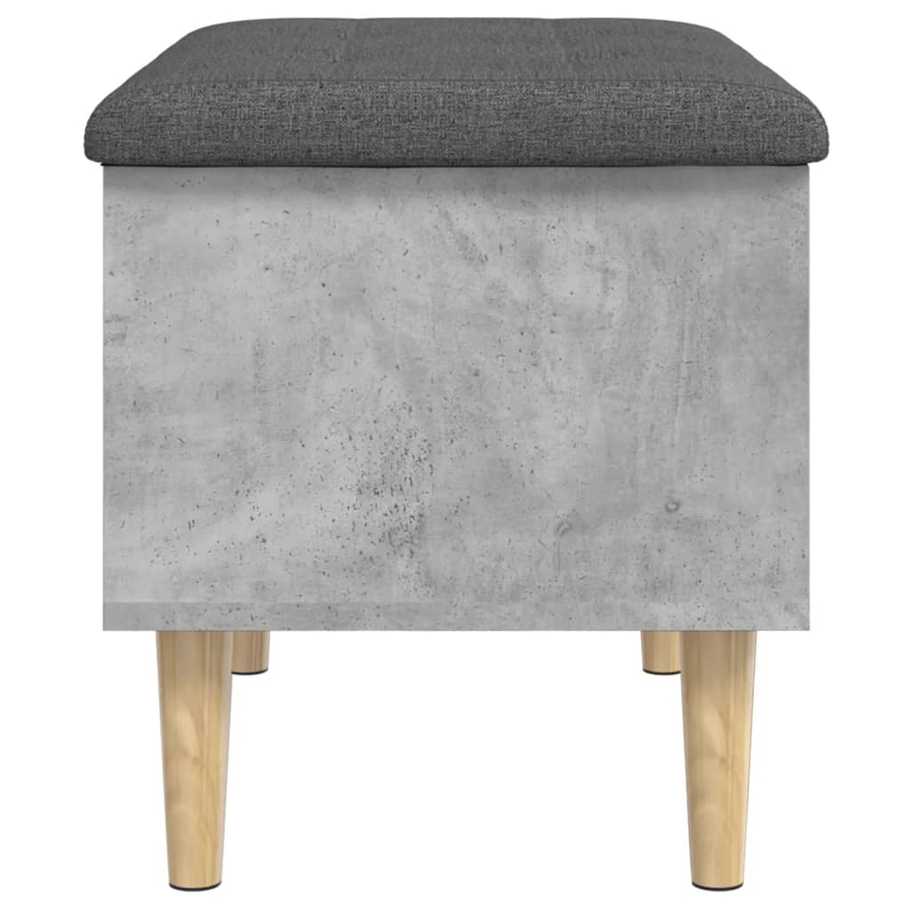 Panca Portaoggetti Grigio Cemento 62x42x46 cm Legno Multistrato - homemem39