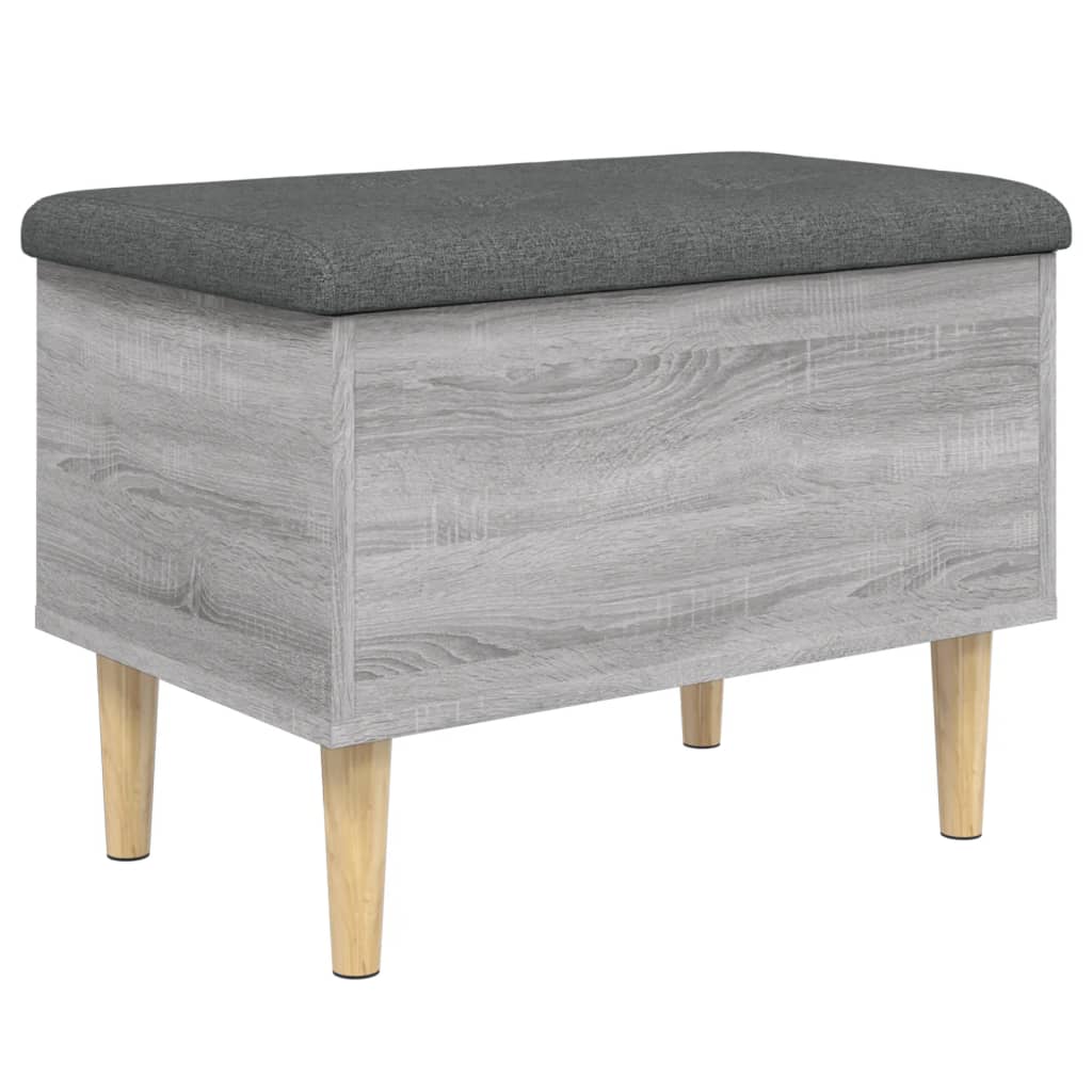 Panca Portaoggetti Grigio Sonoma 62x42x46 cm Legno Multistrato - homemem39