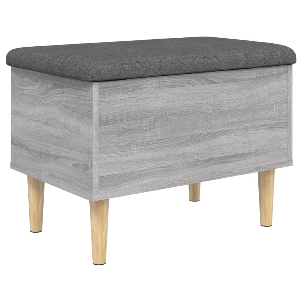 Panca Portaoggetti Grigio Sonoma 62x42x46 cm Legno Multistrato - homemem39