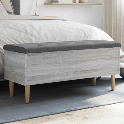 Panca Portaoggetti Grigio Sonoma 102x42x46 cm Legno Multistrato