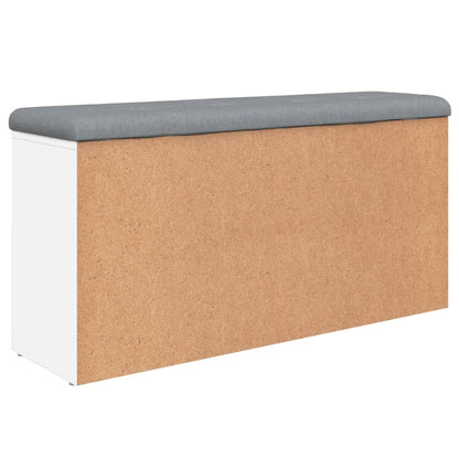 Panca Porta Scarpe Bianca 102x32x50 cm in Legno Multistrato - homemem39