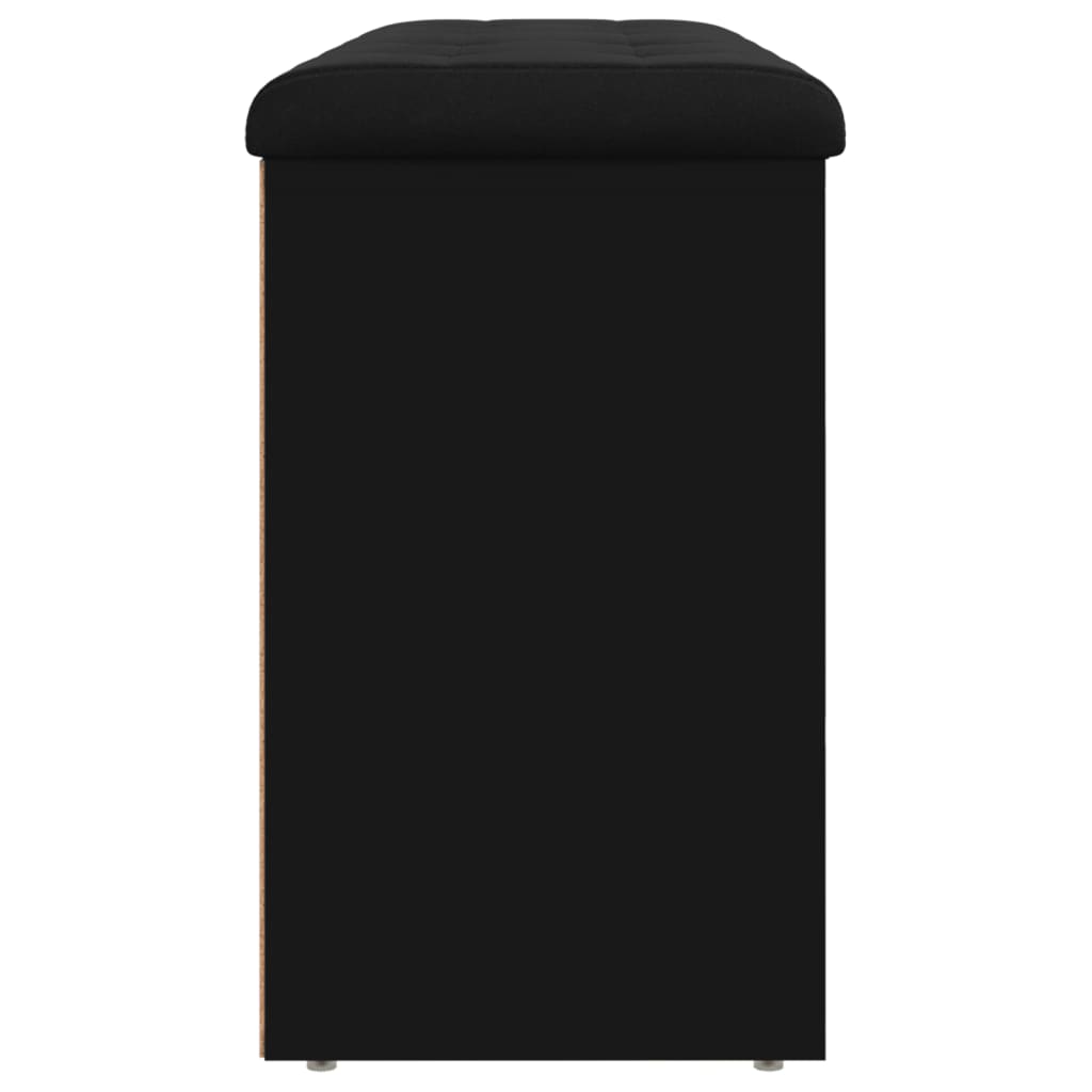 Panca Porta Scarpe Nera 102x32x50 cm in Legno Multistrato - homemem39