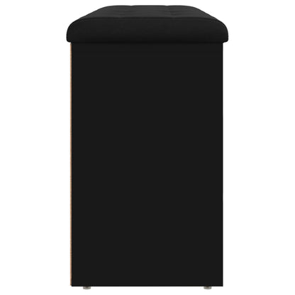 Panca Porta Scarpe Nera 102x32x50 cm in Legno Multistrato - homemem39