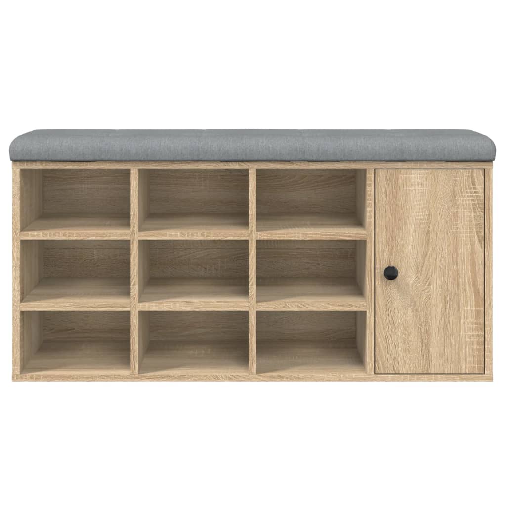 Panca Porta Scarpe Rovere Sonoma 102x32x50 cm Legno Multistrato | homemem39