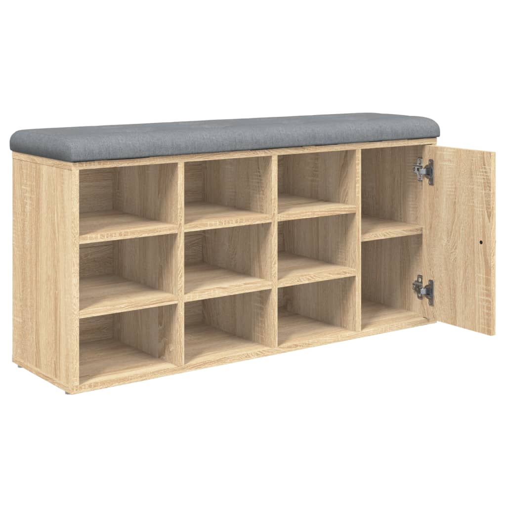 Panca Porta Scarpe Rovere Sonoma 102x32x50 cm Legno Multistrato | homemem39