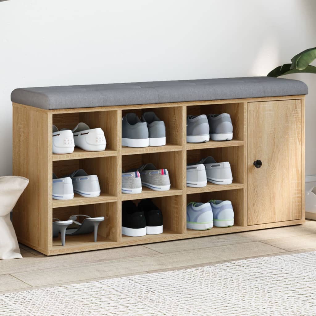 Panca Porta Scarpe Rovere Sonoma 102x32x50 cm Legno Multistrato | homemem39