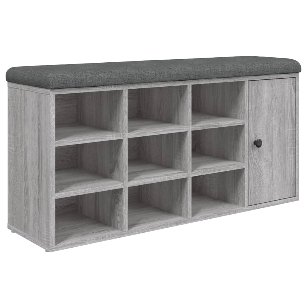 Panca Porta Scarpe Grigio Sonoma 102x32x50 cm Legno Multistrato | homemem39