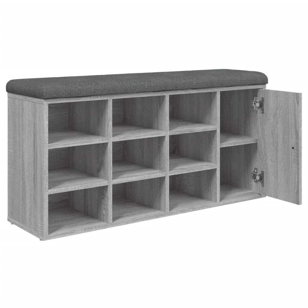 Panca Porta Scarpe Grigio Sonoma 102x32x50 cm Legno Multistrato | homemem39