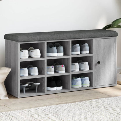 Panca Porta Scarpe Grigio Sonoma 102x32x50 cm Legno Multistrato | homemem39