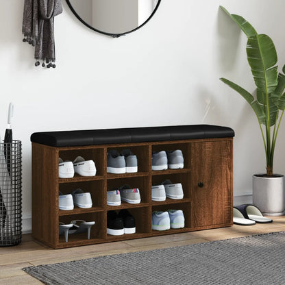 Panca Porta Scarpe Rovere Marrone 102x32x50cm Legno Multistrato - homemem39