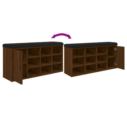 Panca Porta Scarpe Rovere Marrone 102x32x50cm Legno Multistrato - homemem39