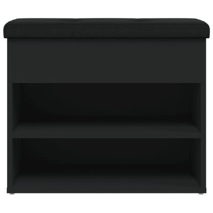 Panca Porta Scarpe Nera 62x32x50 cm in Legno Multistrato - homemem39