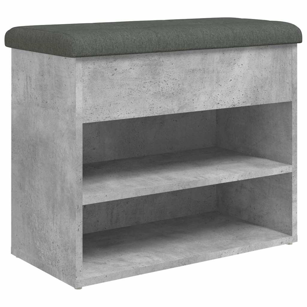 Panca Porta Scarpe Grigio Cemento 62x32x50cm Legno Multistrato | homemem39