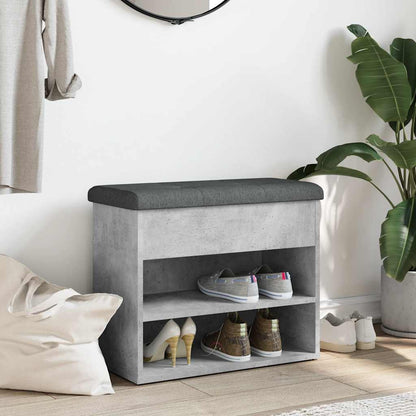 Panca Porta Scarpe Grigio Cemento 62x32x50cm Legno Multistrato | homemem39