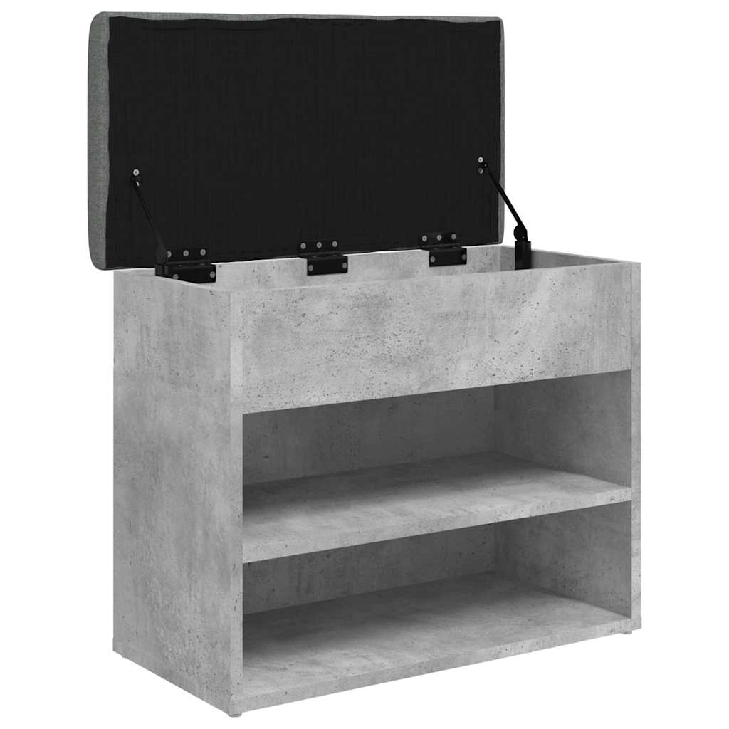Panca Porta Scarpe Grigio Cemento 62x32x50cm Legno Multistrato | homemem39