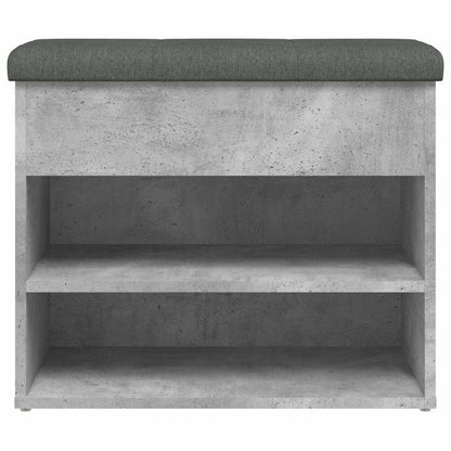 Panca Porta Scarpe Grigio Cemento 62x32x50cm Legno Multistrato | homemem39